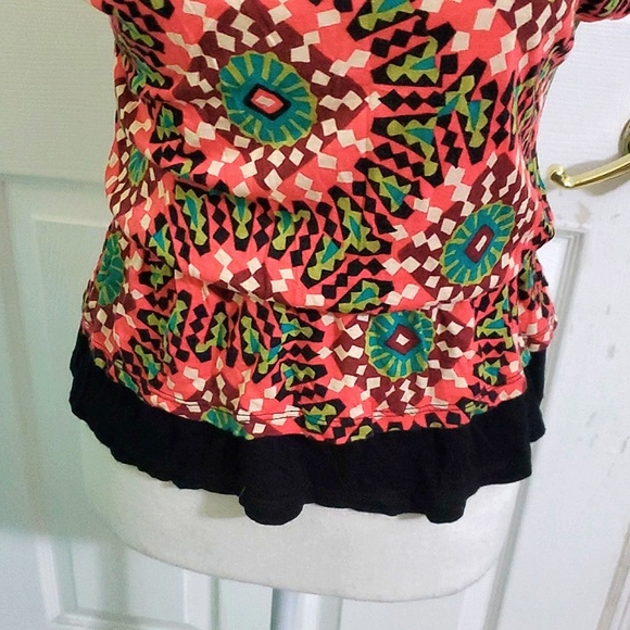 AnniAnna Colorful Mandalla Hippie Retro Blouson Knit Top - Picture 3 of 9